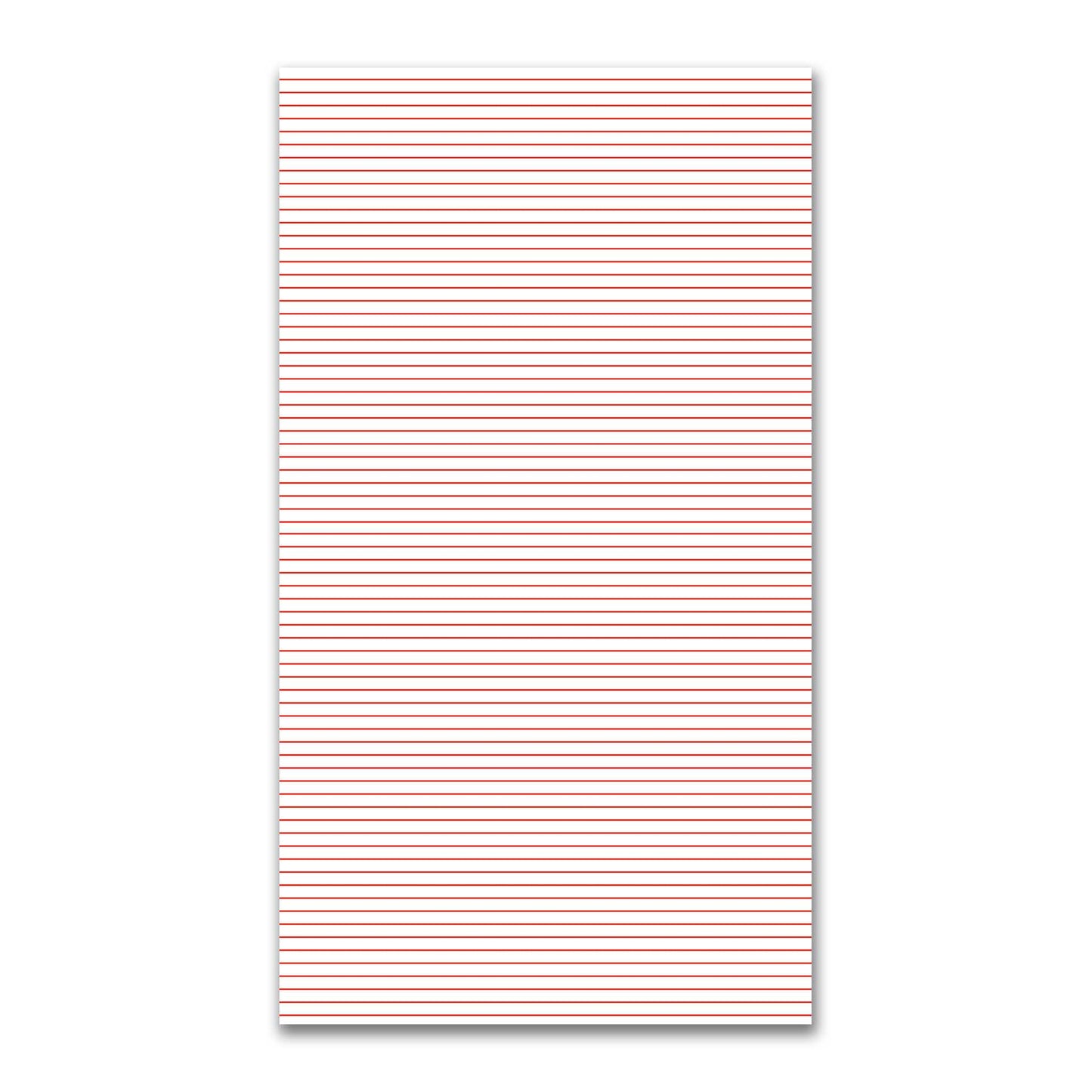 White Spun Polyester Fabric with Fine Red Stripes #FASP-1410-151