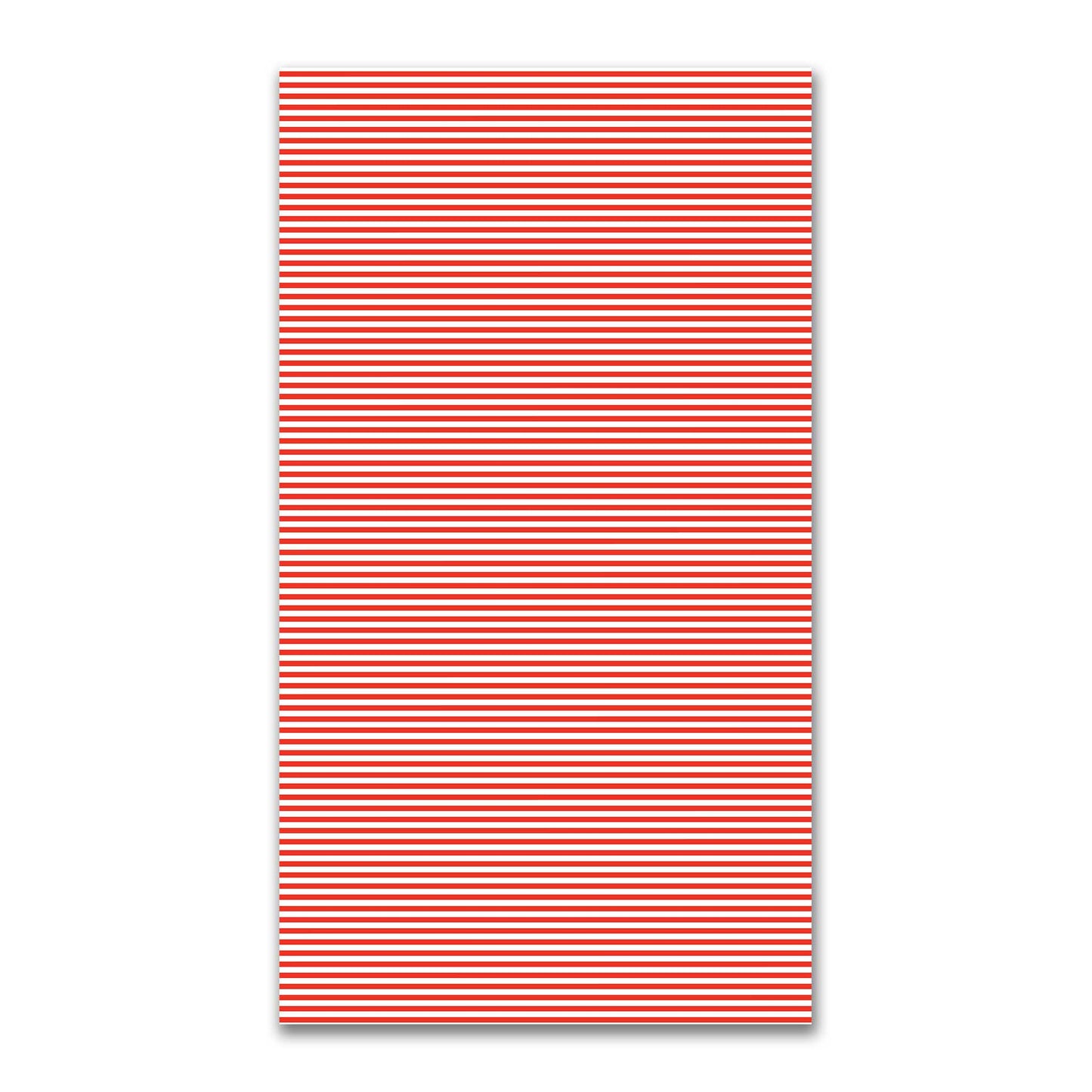 White Spun Polyester Fabric with Thin Red Bars #FASP-1410-241