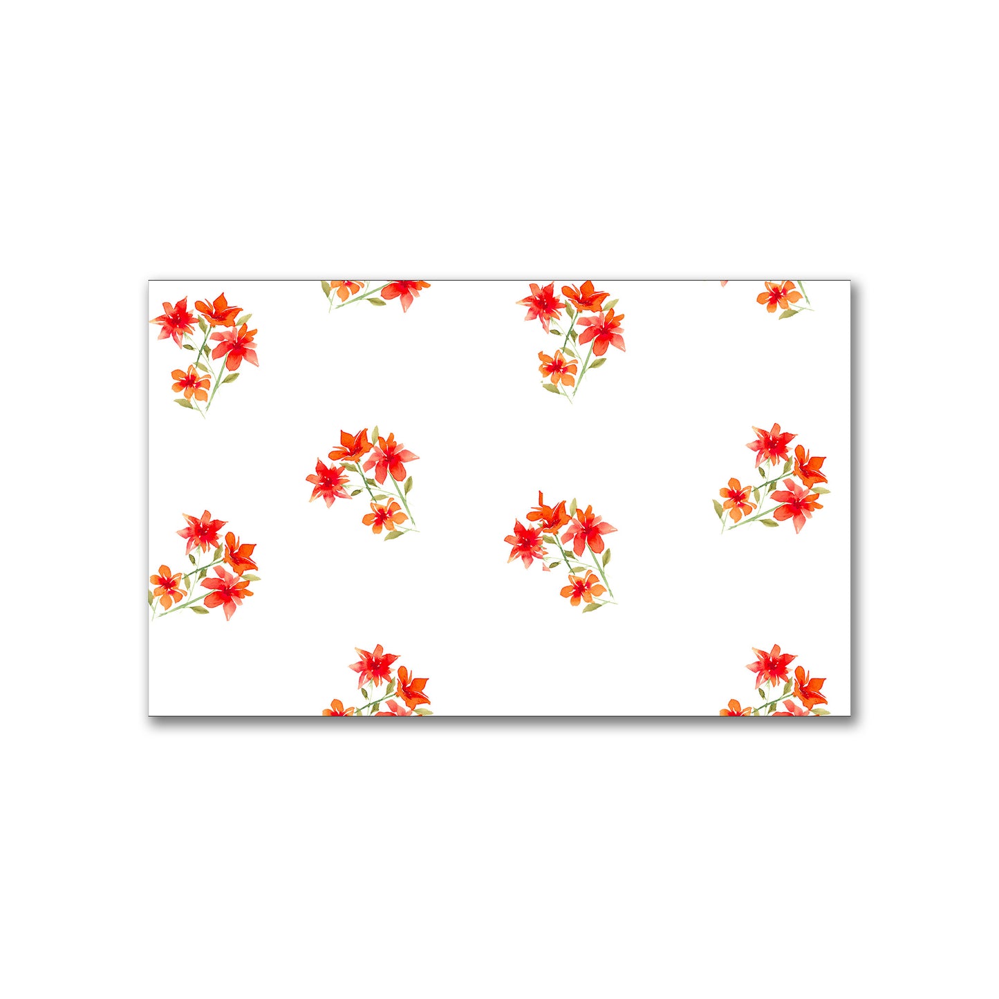 Flame Bloom — Printed Spun Polyester Fabric with Medium Red Watercolor Floral Pattern #FASP-1415