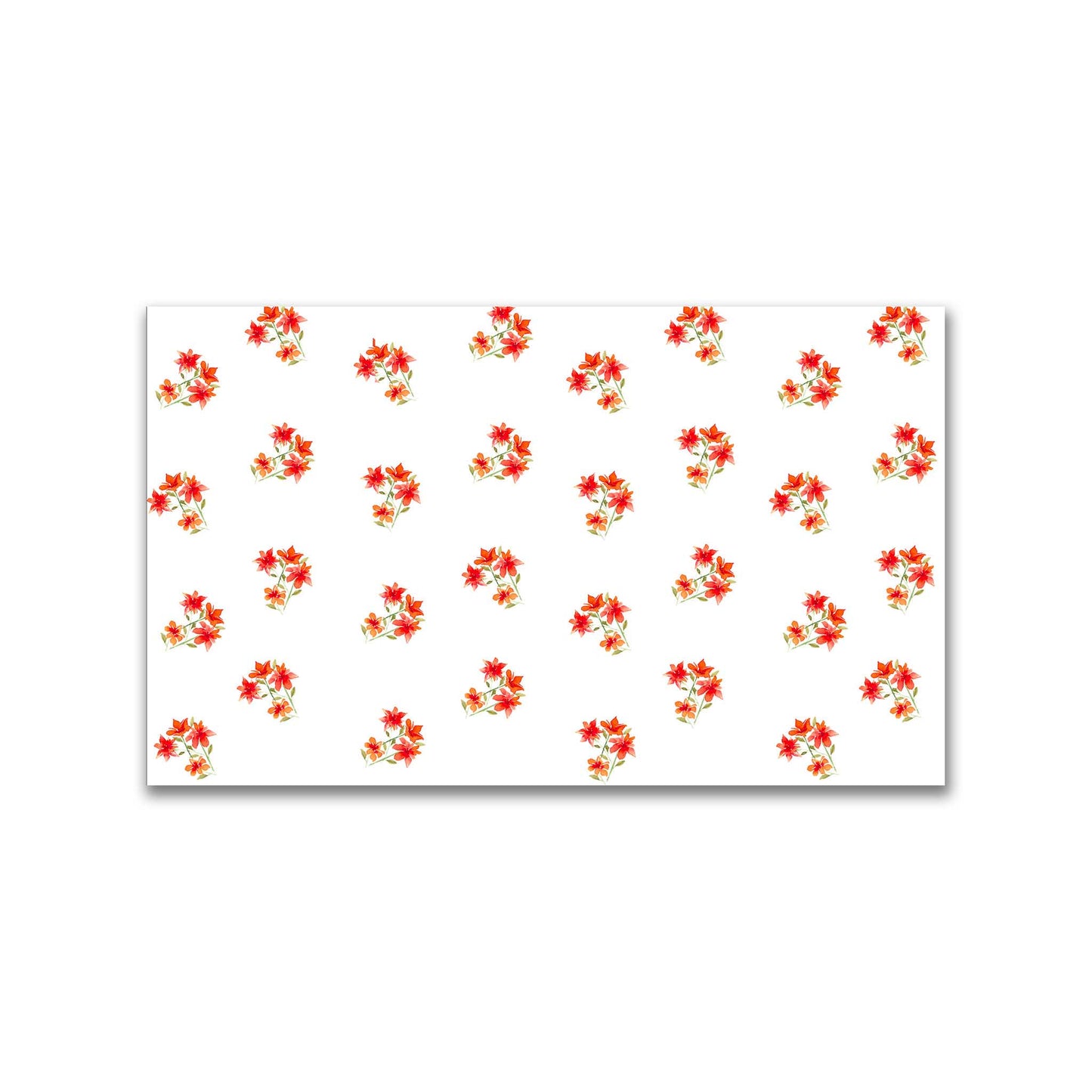 Flame Bloom — Printed Spun Polyester Fabric with Medium Red Watercolor Floral Pattern #FASP-1415