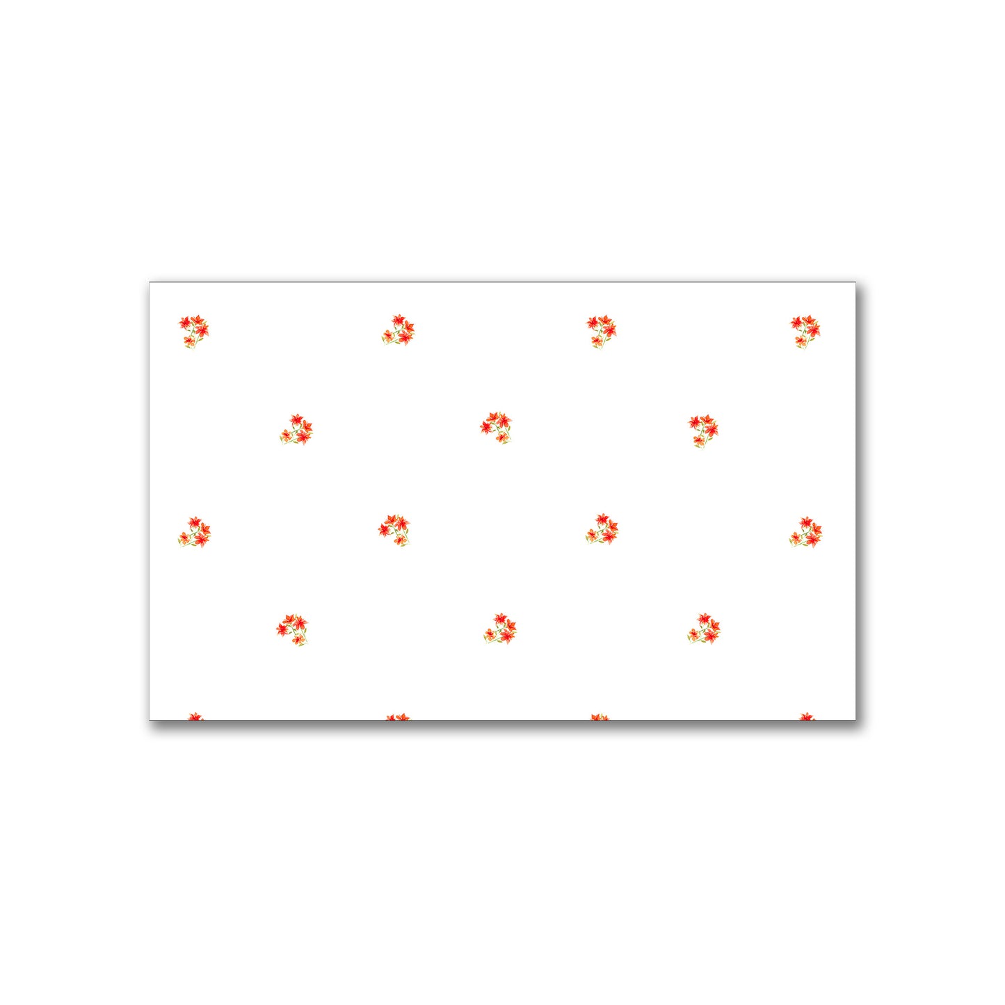 Flame Bloom — Printed Spun Polyester Fabric with Small Red Watercolor Floral Pattern #FASP-1416
