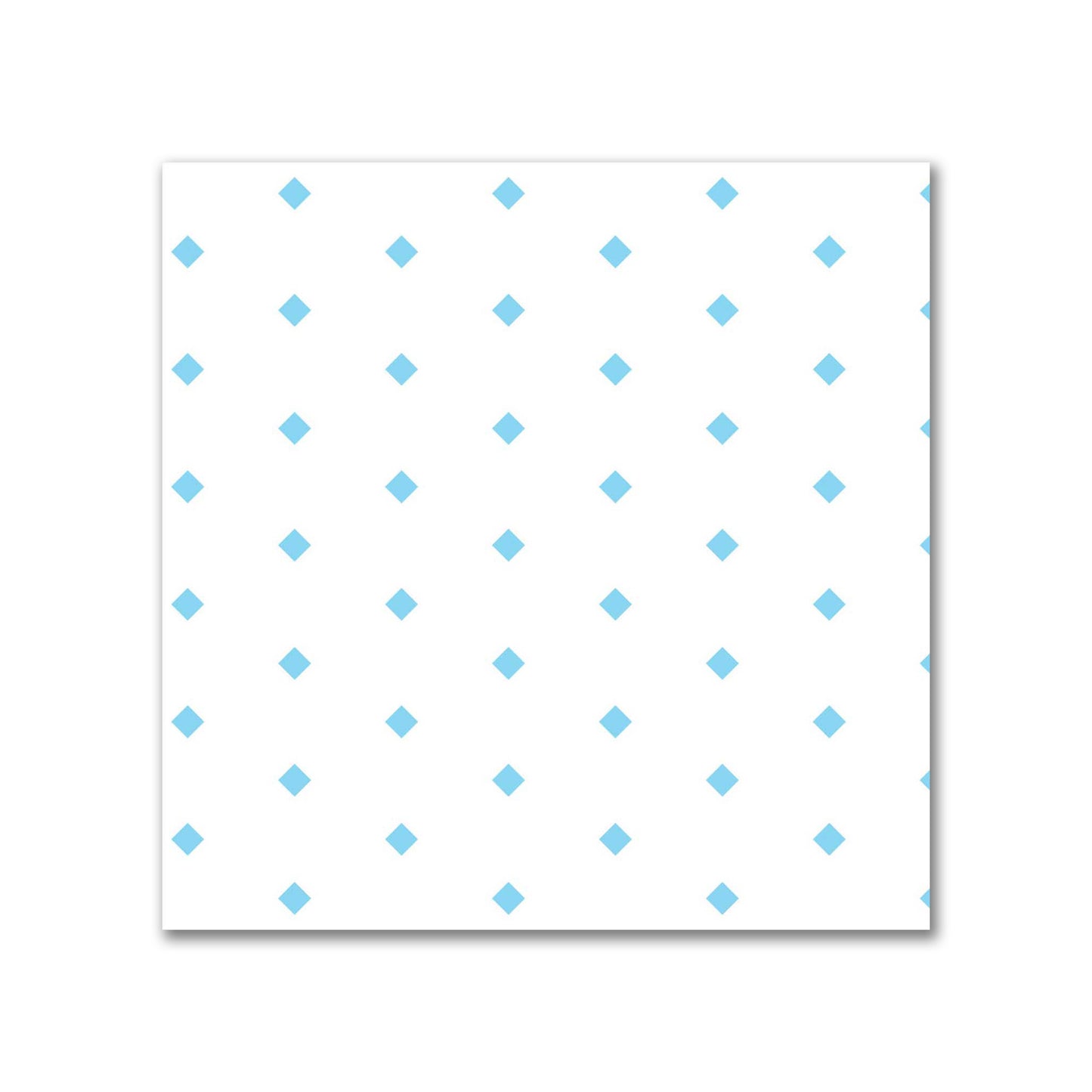 White Spun Polyester Fabric with Fine Blue Diamonds #FASP-1430-111