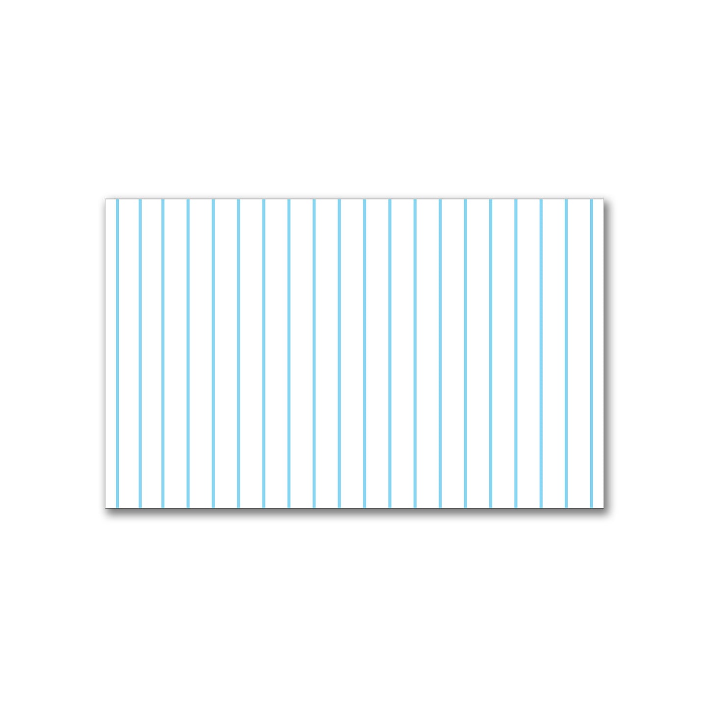 White Spun Polyester Fabric with Fine Blue Stripes #FASP-1430-151