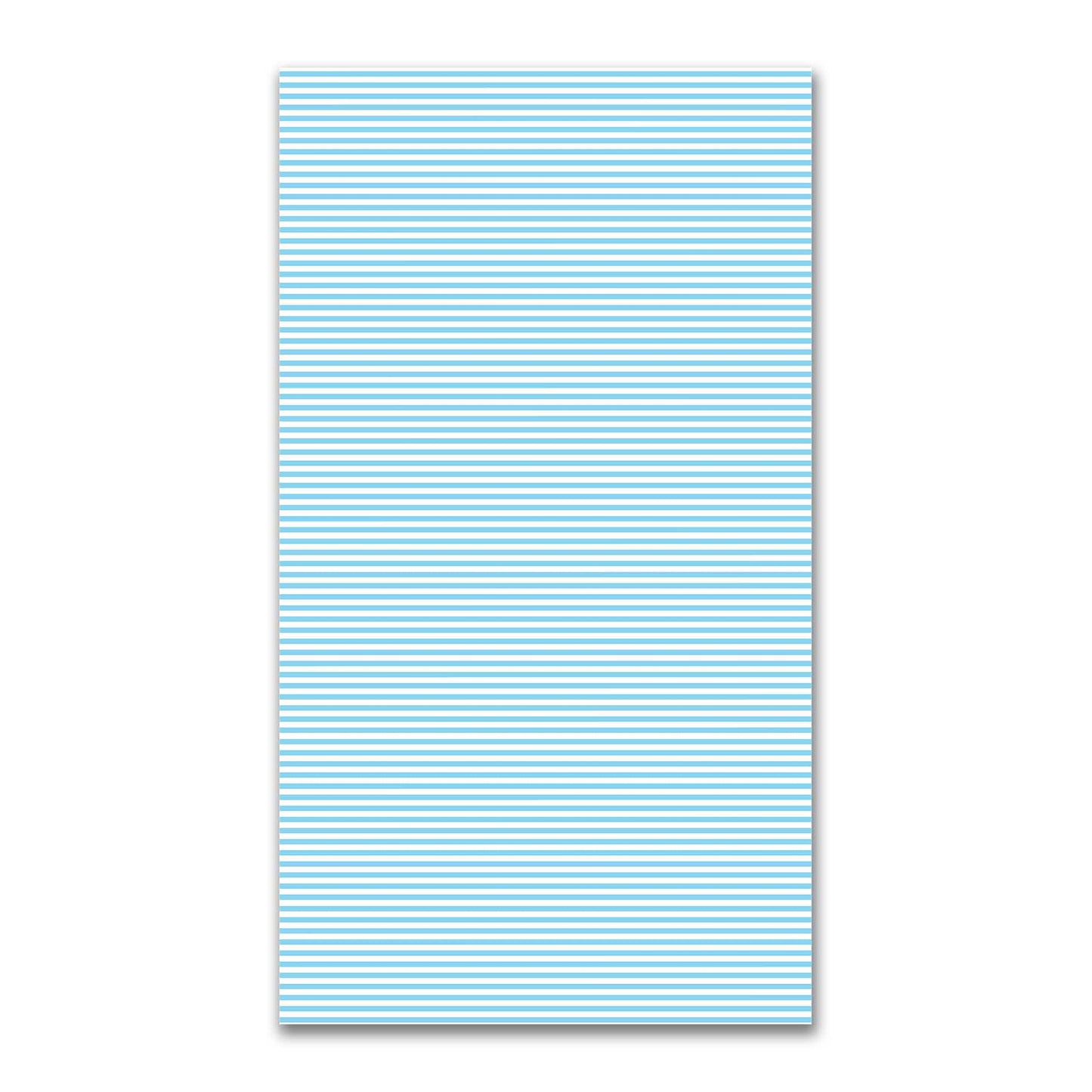 White Spun Polyester Fabric with Thin Blue Bars #FASP-1430-241