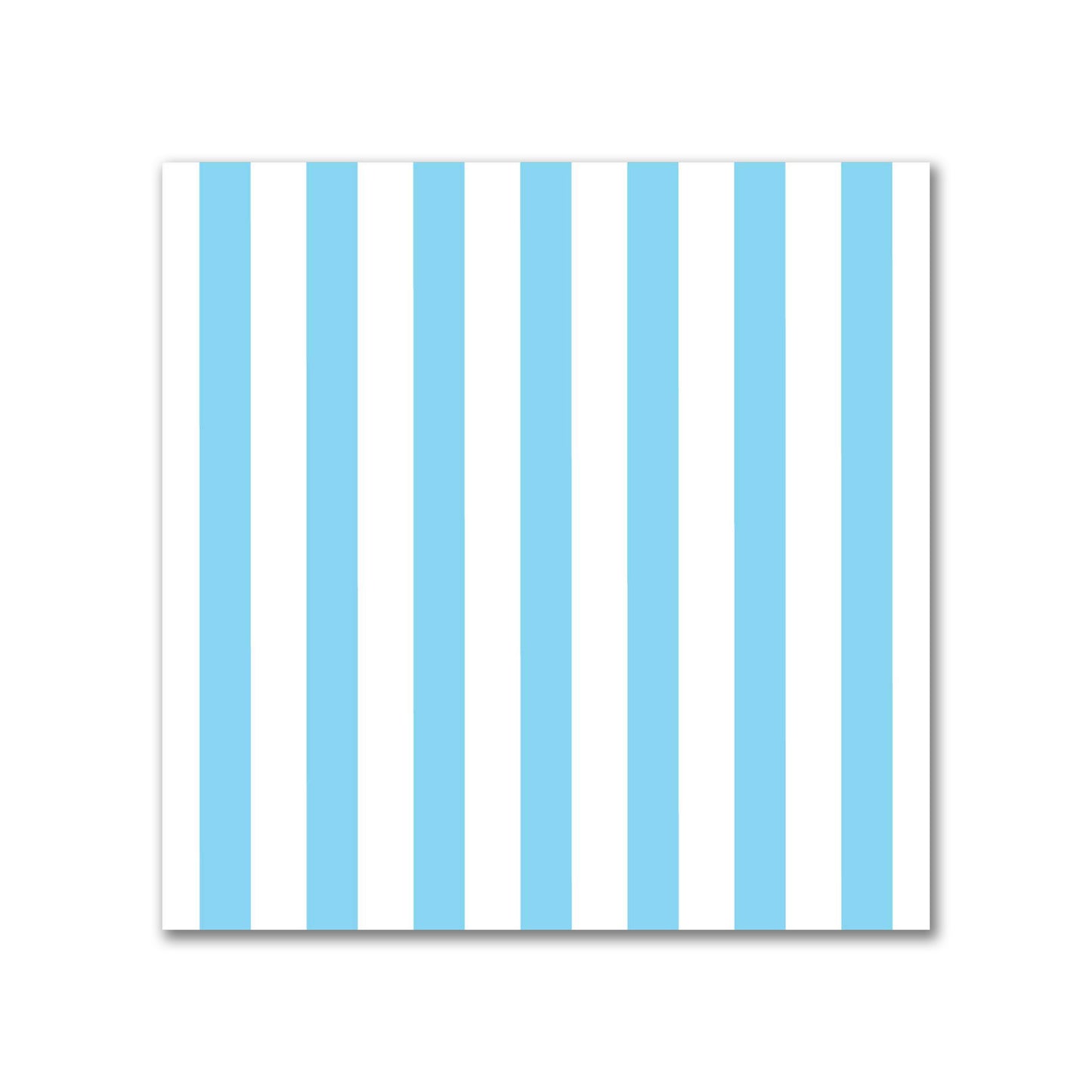 White Spun Polyester Fabric with Thin Blue Bars #FASP-1430-241