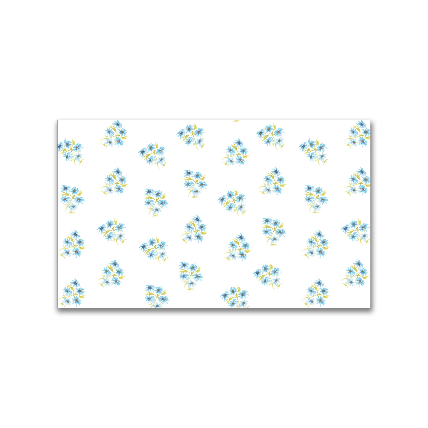 Cerulean Bloom — Printed Spun Polyester Fabric with Medium Blue Watercolor Floral Pattern #FASP-1435