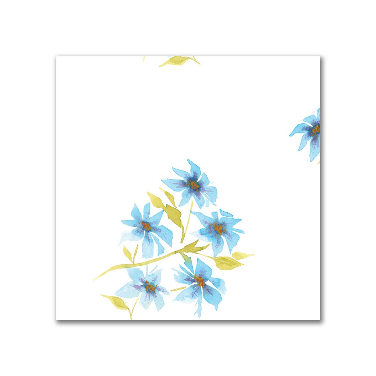 Cerulean Bloom — Printed Spun Polyester Fabric with Medium Blue Watercolor Floral Pattern #FASP-1435