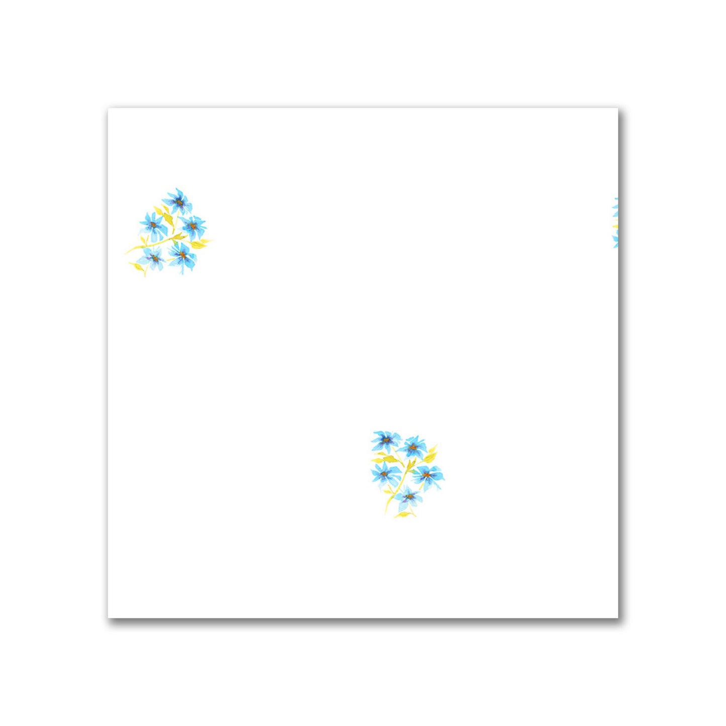 Cerulean Bloom — Printed Spun Polyester Fabric with Small Blue Watercolor Floral Pattern #FASP-1436