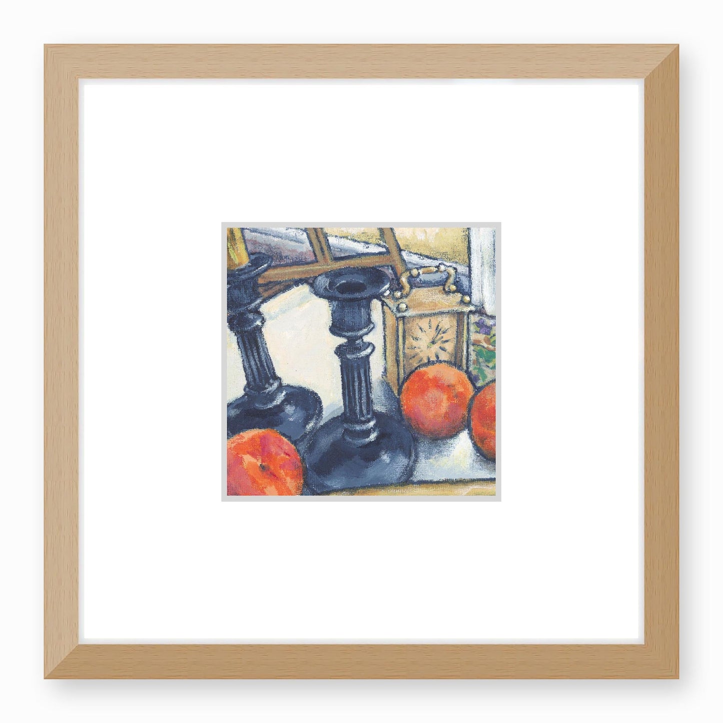 Framed Fine Art Print, Faux Mat - 12x12 inches | Still Life in Acrylic, FMS-1000-1102, Prints, Fine art, Natural Frame,12 x 12 inches