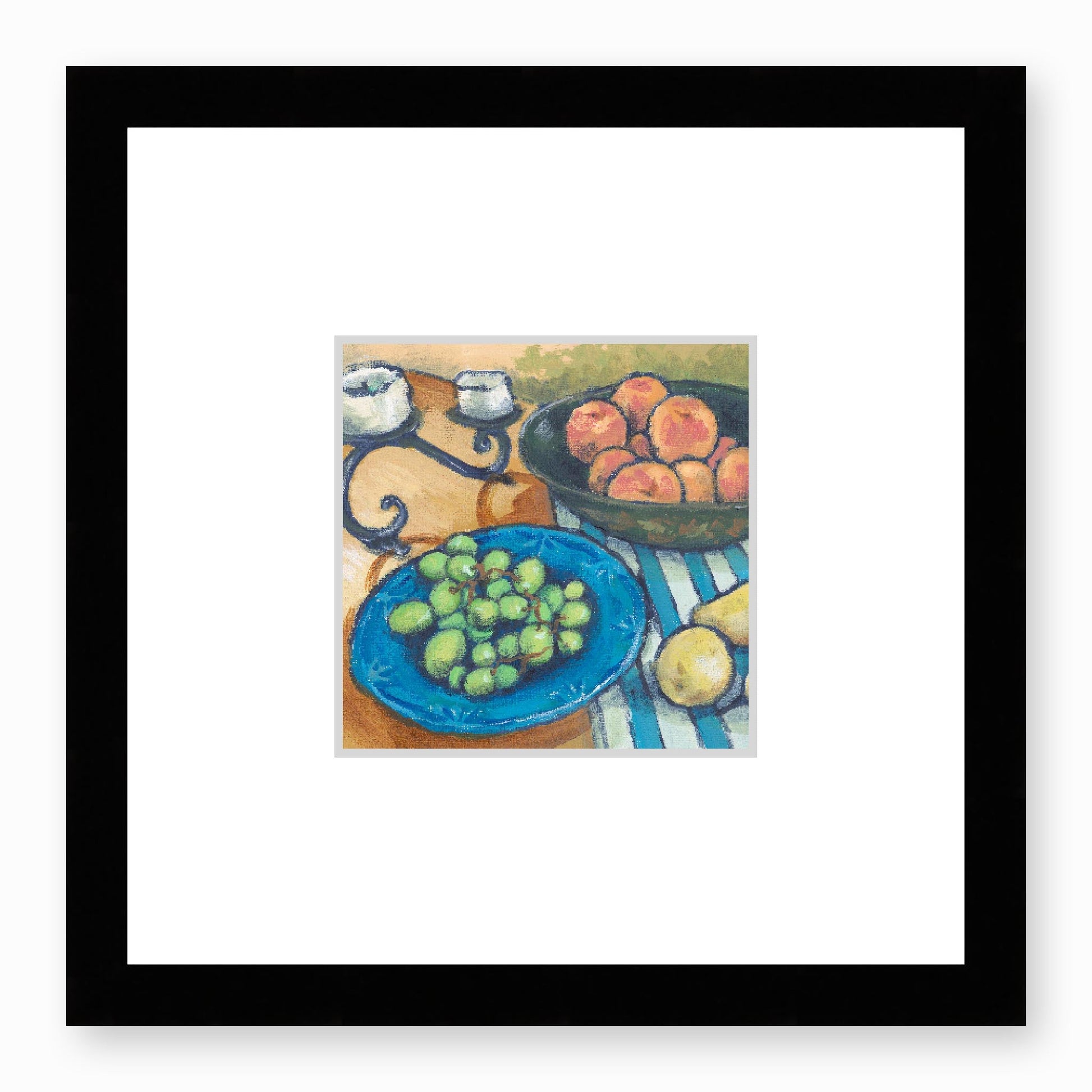 Framed Fine Art Print, Faux Mat - 12x12 inches | Still Life in Acrylic, FMS-1000-1103, Prints, Fine art, Black Frame,12 x 12 inches