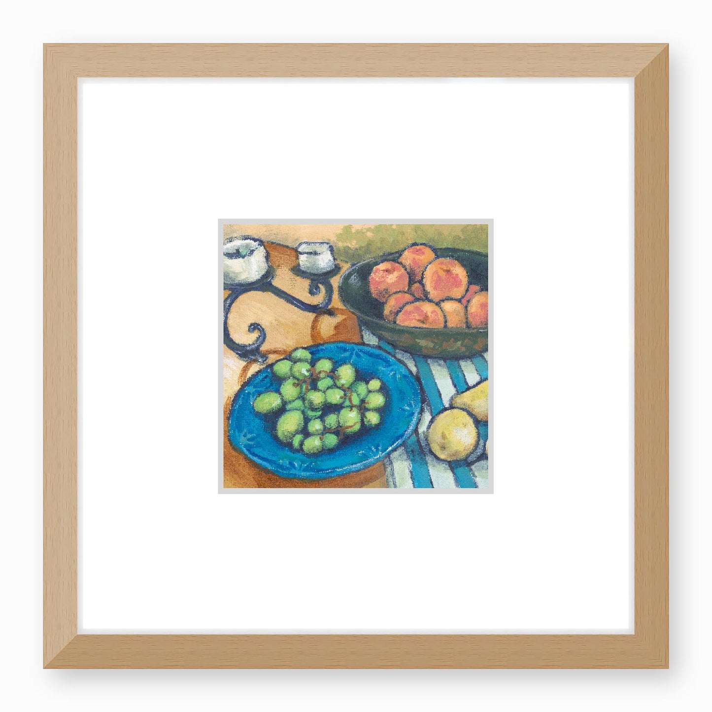 Framed Fine Art Print, Faux Mat - 12x12 inches | Still Life in Acrylic, FMS-1000-1103, Prints, Fine art, Natural Frame,12 x 12 inches