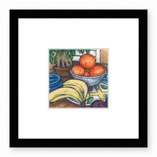 Framed Fine Art Print, Faux Mat - 12x12 inches | Still Life in Acrylic, FMS-1000-1104, Prints, Fine art, Black Frame,12 x 12 inches