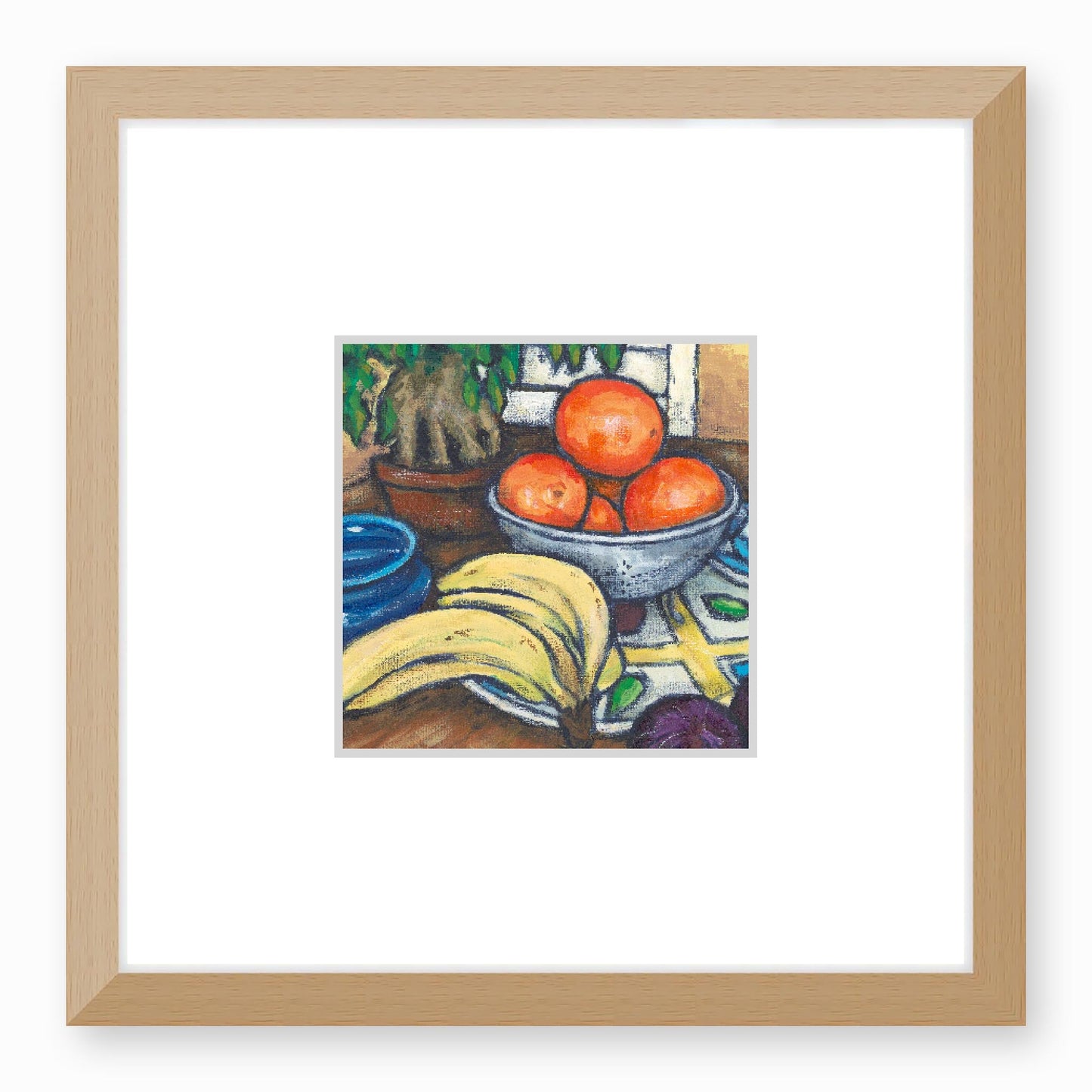 Framed Fine Art Print, Faux Mat - 12x12 inches | Still Life in Acrylic, FMS-1000-1104, Prints, Fine art, Natural Frame,12 x 12 inches