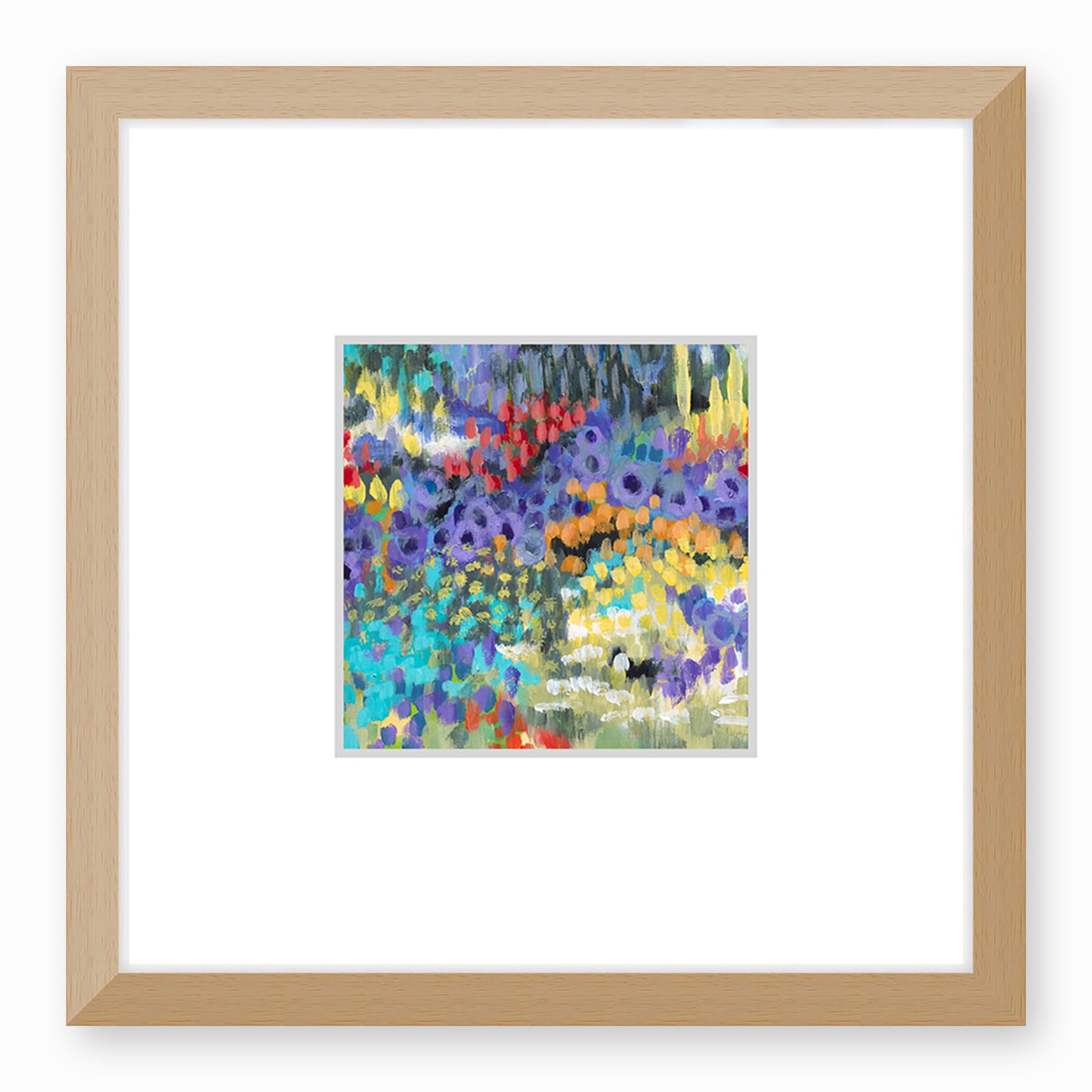 Framed Fine Art Print, Faux Mat - 12x12 inches | Floral Garden Two, FMS-1000-1145