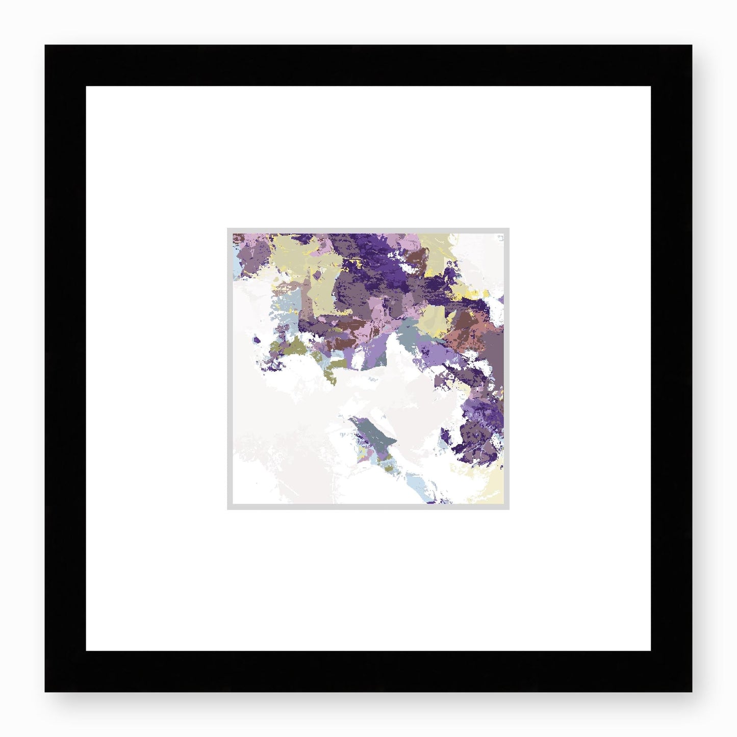 Elderberry Garden #1143-7693 Abstract Graphic Art Print - Deep Plum & Violet Modern Design, Square Layout with Faux Mat Board