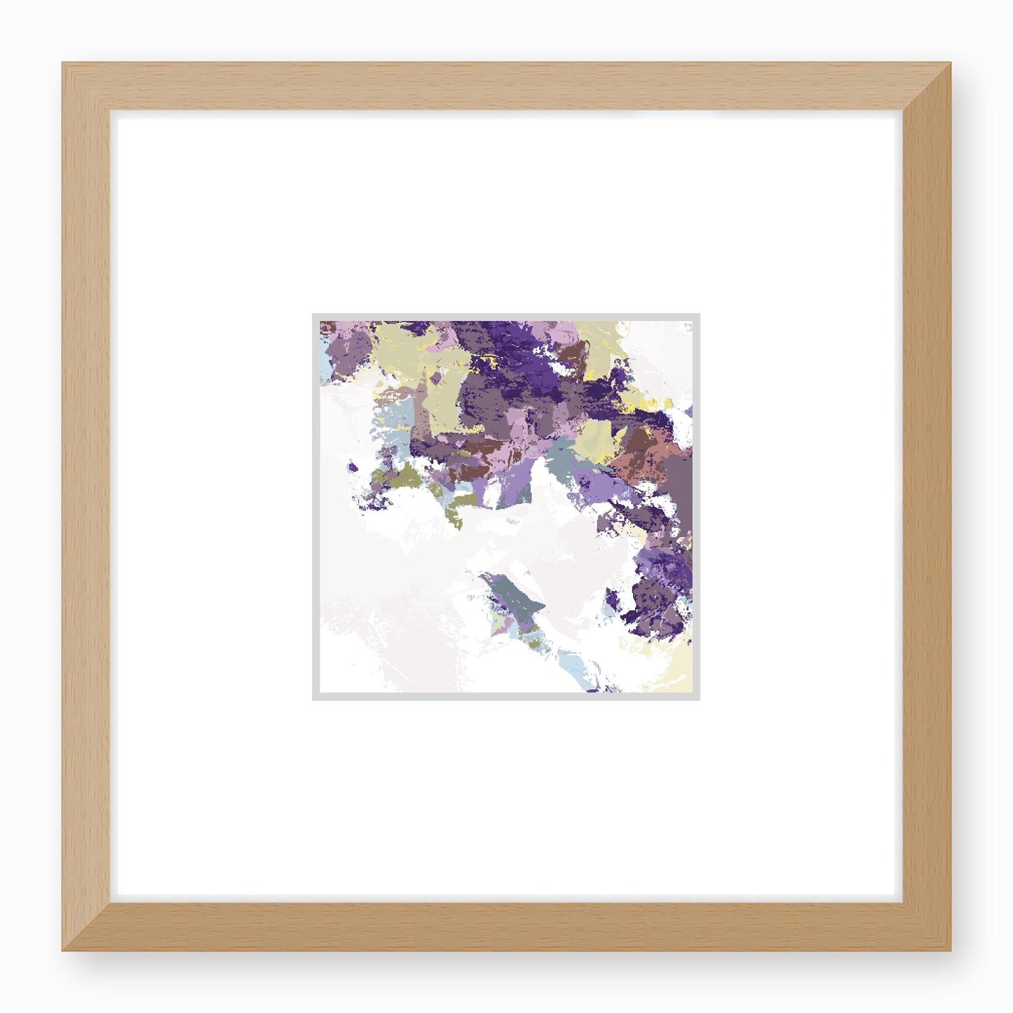 Elderberry Garden #1143-7693 Abstract Graphic Art Print - Deep Plum & Violet Modern Design, Square Layout with Faux Mat Board