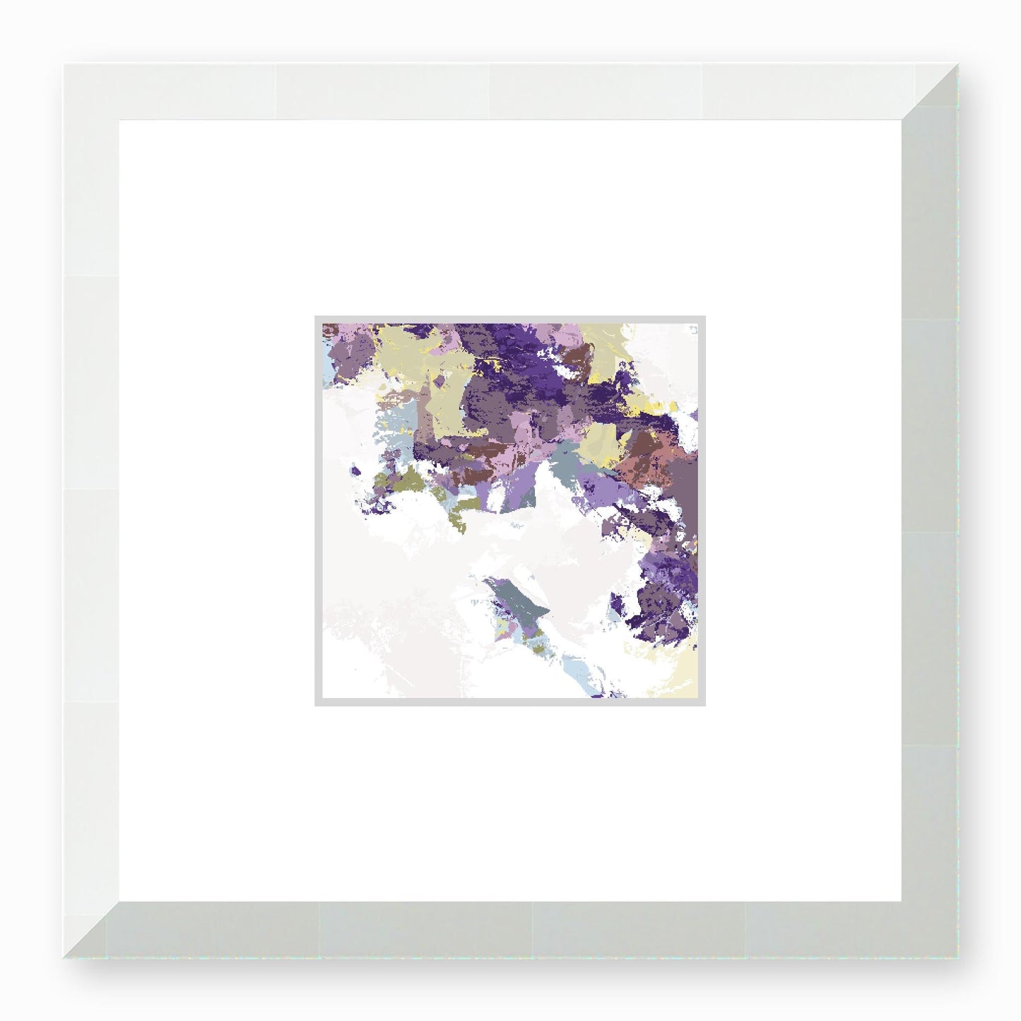Elderberry Garden #1143-7693 Abstract Graphic Art Print - Deep Plum & Violet Modern Design, Square Layout with Faux Mat Board