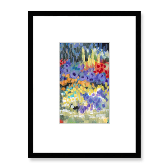 Framed Fine Art Print, Faux Mat - 18x24 inches | Floral Garden Two in Acrylic, FMV-1000-1145-001, Prints, Fine art, Black Frame, 45 x 60 cm ,18 x 24 inches