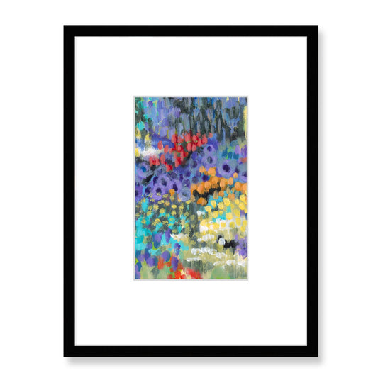 Framed Fine Art Print, Faux Mat - 18x24 inches | Floral Garden Two in Acrylic, FMV-1000-1145-001, Prints, Fine art, Black Frame, 45 x 60 cm ,18 x 24 inches