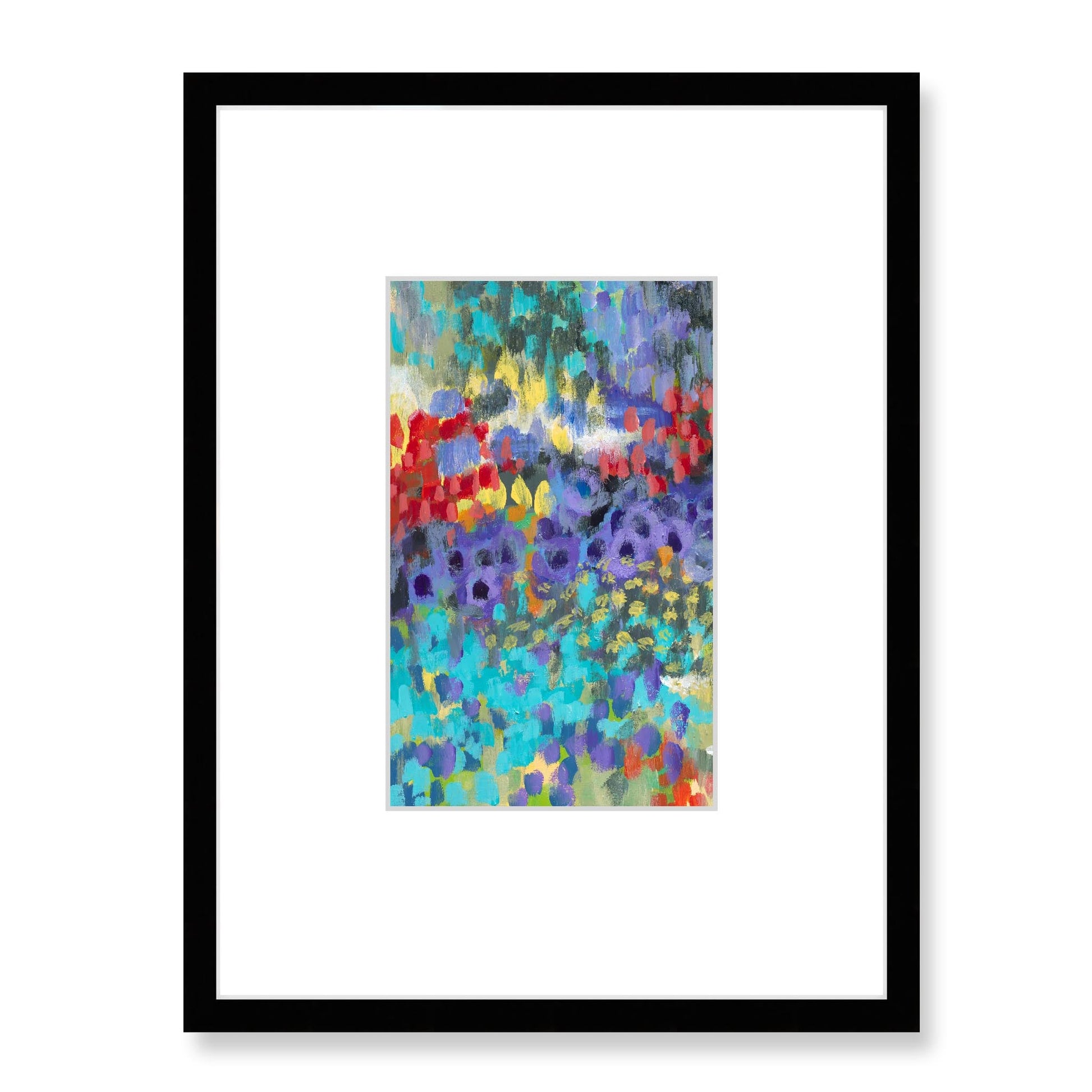 Framed Fine Art Print, Faux Mat - 18x24 inches | Floral Garden Two in Acrylic, FMV-1000-1145-001, Prints, Fine art, Black Frame, 45 x 60 cm ,18 x 24 inches