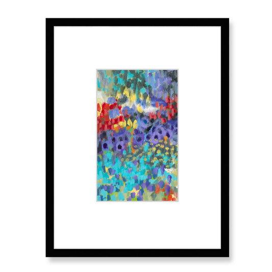 Framed Fine Art Print, Faux Mat - 18x24 inches | Floral Garden Two in Acrylic, FMV-1000-1145-001, Prints, Fine art, Black Frame, 45 x 60 cm ,18 x 24 inches