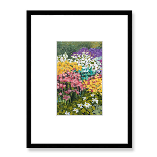 Framed Fine Art Print, Faux Mat - 18x24 inches | Floral Garden Three in Acrylic, FMV-1000-1147-001, Prints, Fine art, Black Frame, 45 x 60 cm ,18 x 24 inches