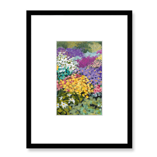 Framed Fine Art Print, Faux Mat - 18x24 inches | Floral Garden Three in Acrylic, FMV-1000-1147-001, Prints, Fine art, Black Frame, 45 x 60 cm ,18 x 24 inches