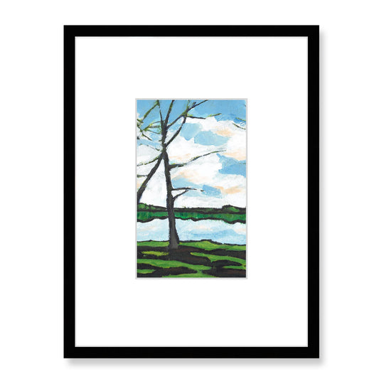 Framed Fine Art Print, Faux Mat - 18x24 inches | Lakeshore in Acrylic FMV-1100-002, Prints, Fine art, Black Frame, 45 x 60 cm ,18 x 24 inches