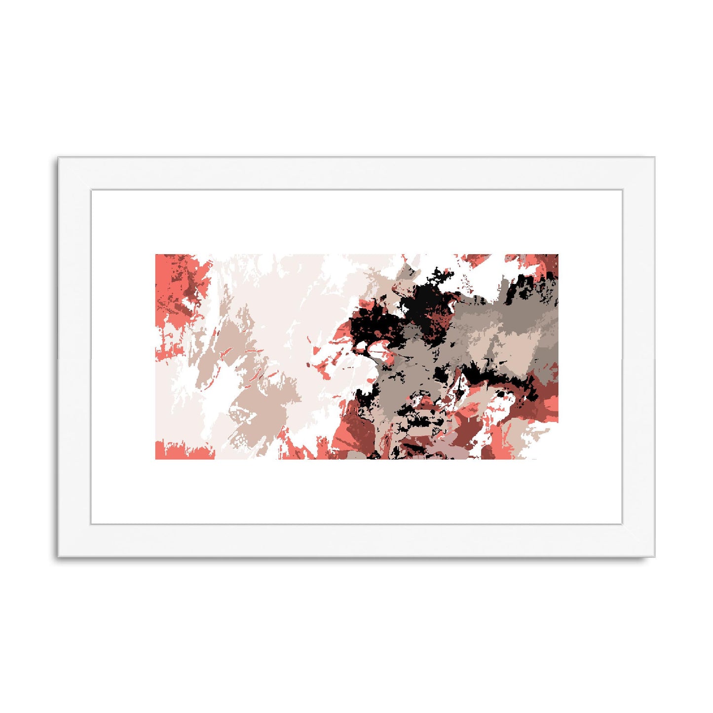 Framed Graphic Art Print, fph-1130-7696, 12"x8", White Frame