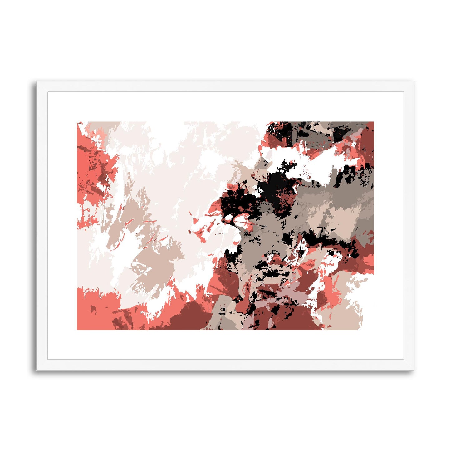 Framed Graphic Art Print, fph-1130-7696, 24"x18", White Frame