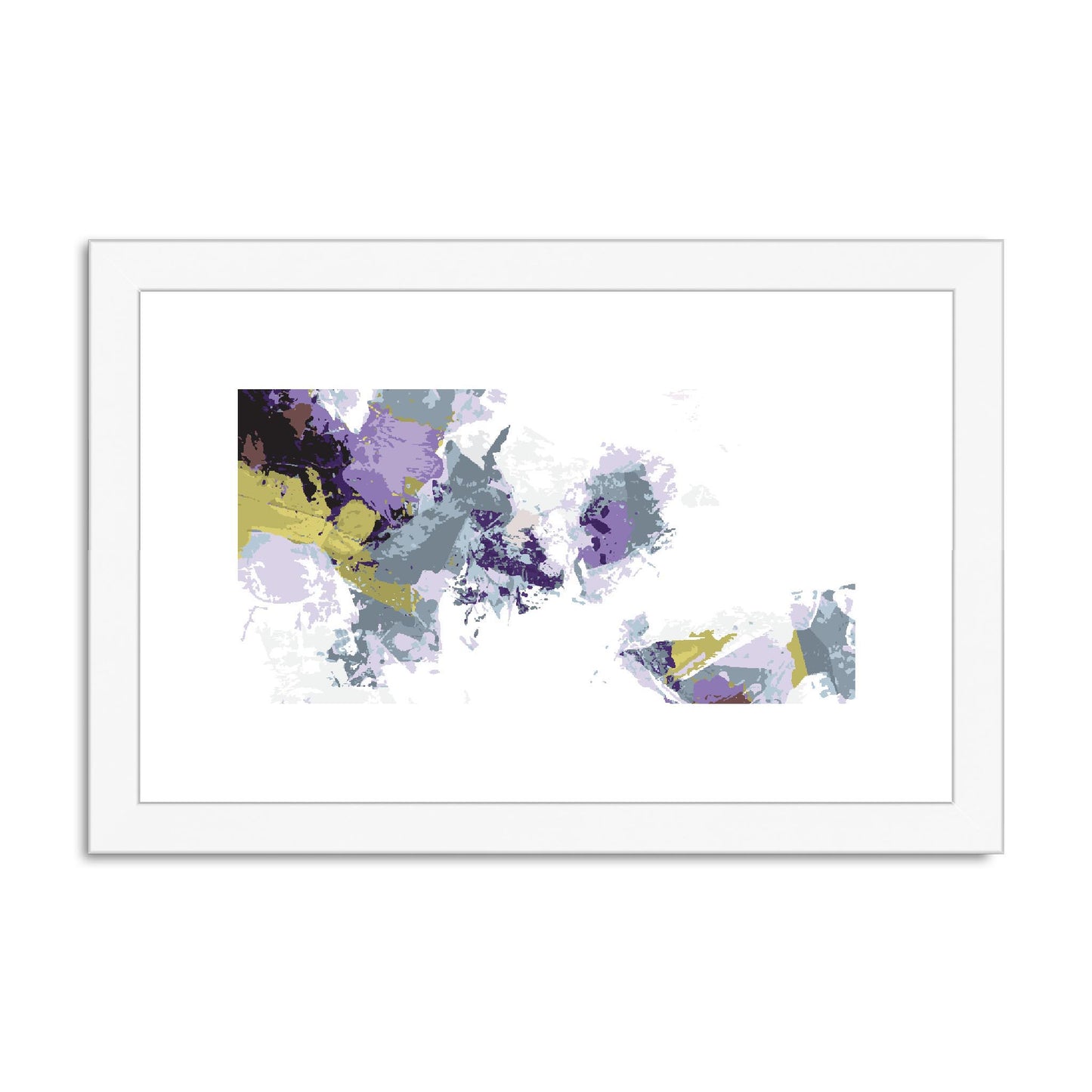 Framed Graphic Art Print, fph-1140-7694, 12"x8", White Frame