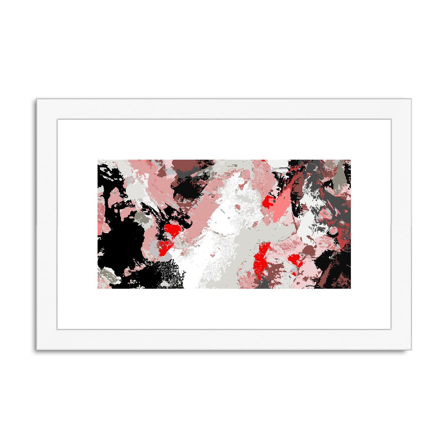 Framed Graphic Art Print, fph-1190-7689, 12"x8", White Frame