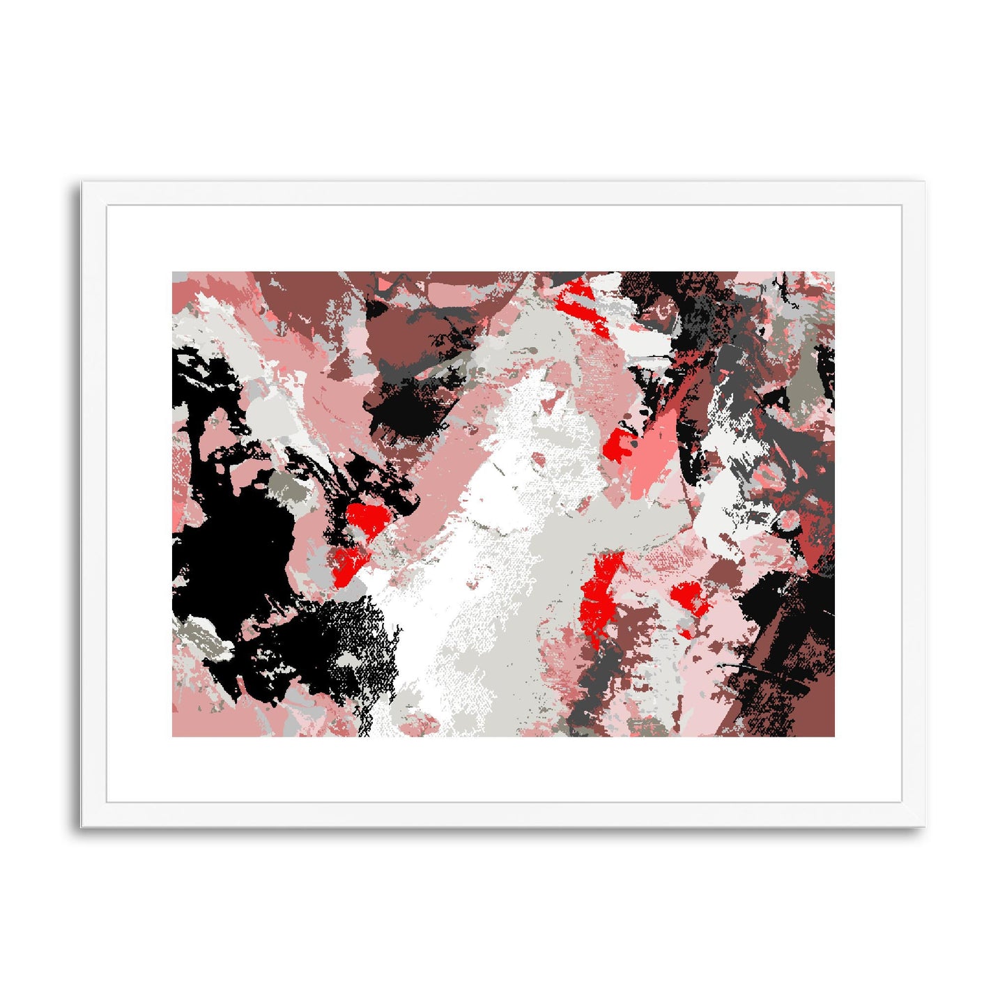 Framed Graphic Art Print, fph-1190-7689, 24"x18", White Frame