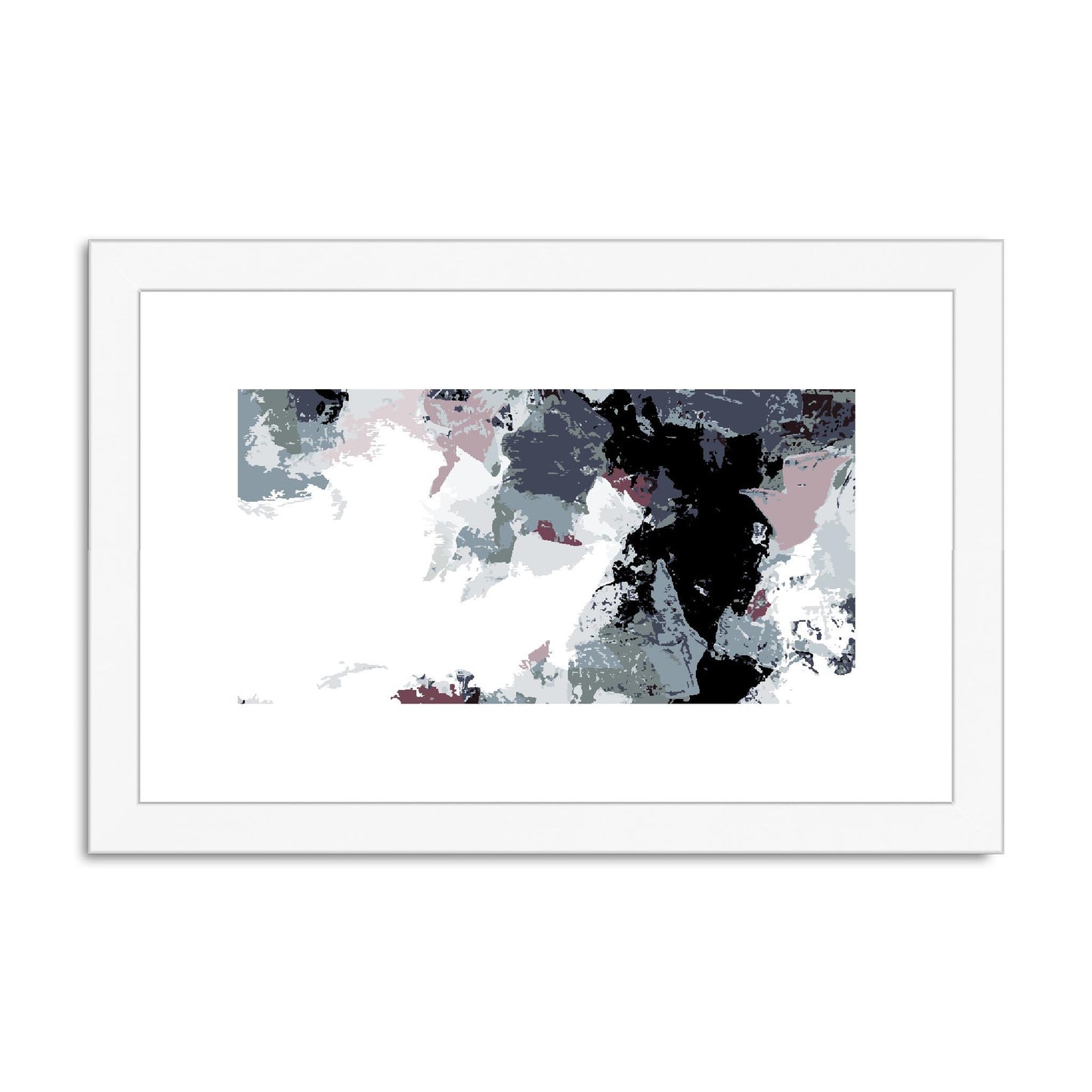 Framed Graphic Art Print, fph-1210-7692, 12"x8", White Frame