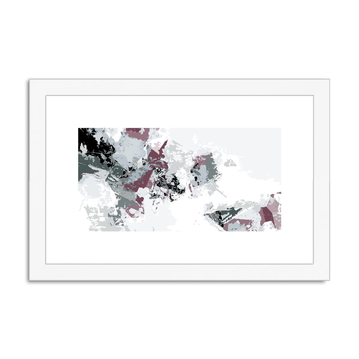 Framed Graphic Art Print, fph-1210-7694, 12"x8", White Frame