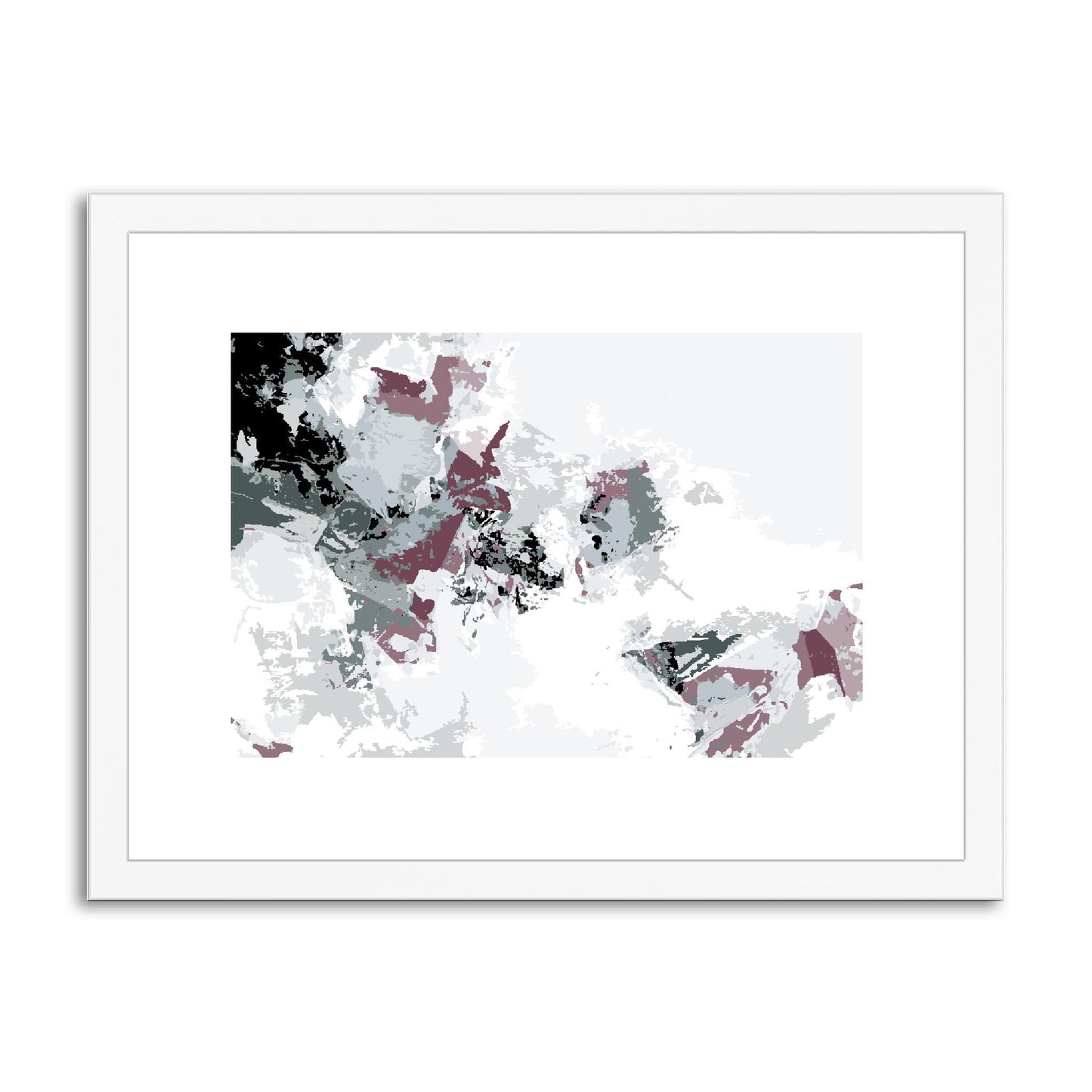 Framed Graphic Art Print, fph-1210-7694, 16"x12", White Frame