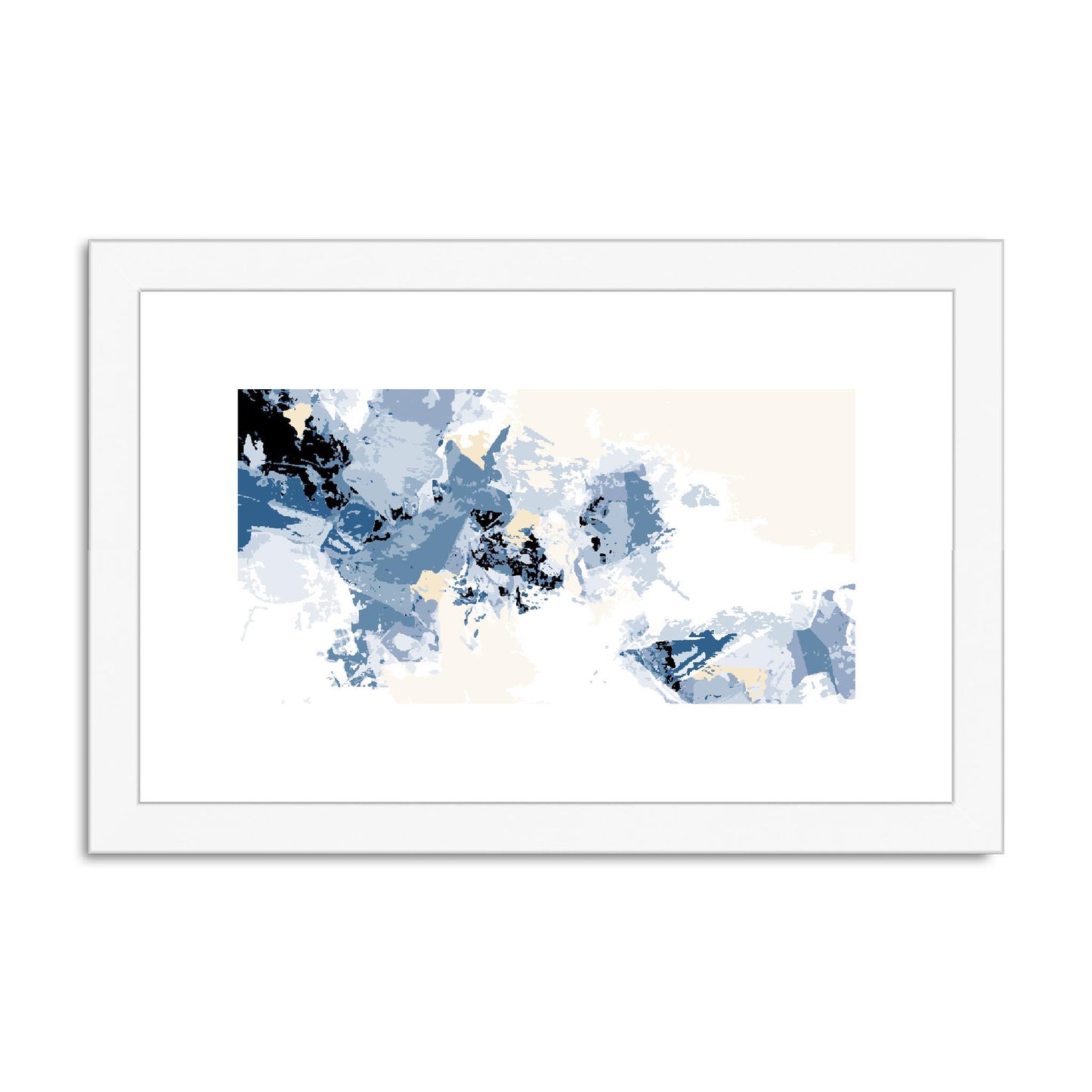 Framed Graphic Art Print, fph-1230-7694, 12"x8", White Frame