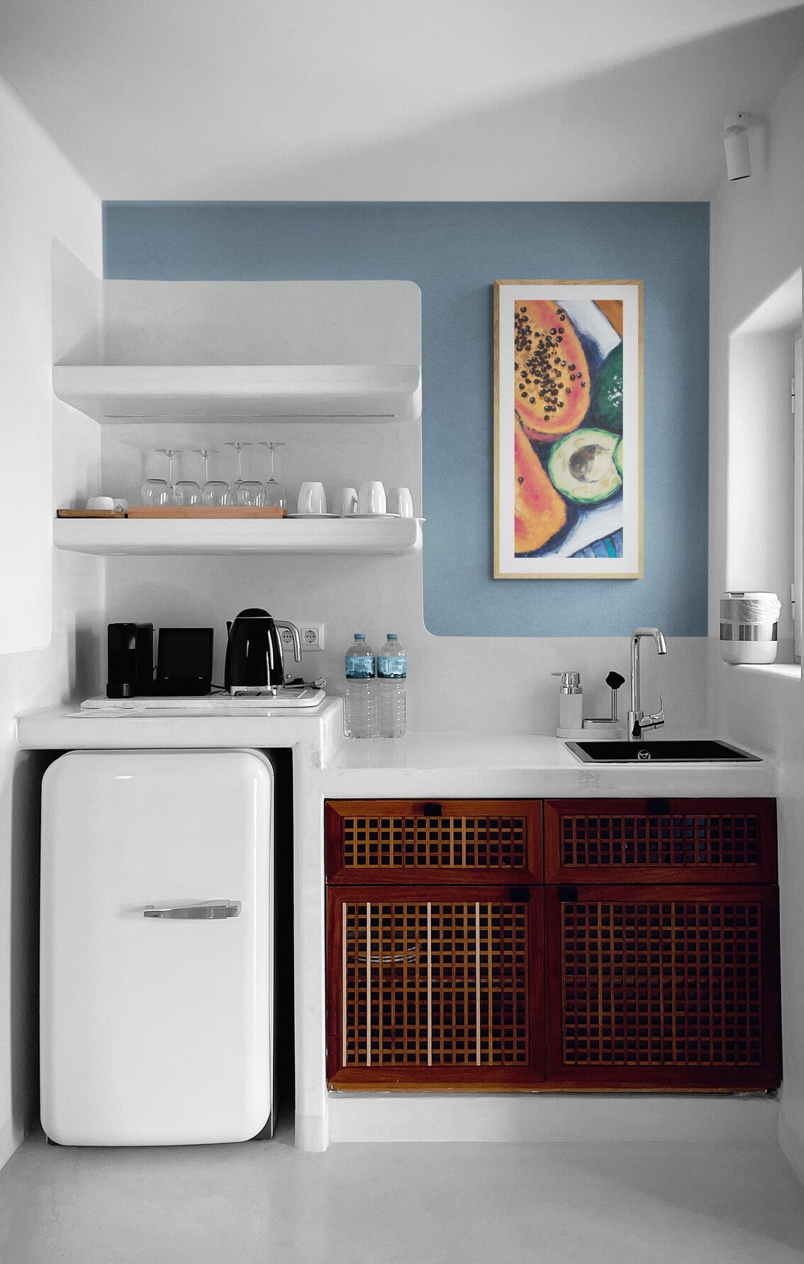 Framed Fine Art Print, White Mat - 14x28 16x33 19x40 inches | Avocados, FP3-1000-1105-C