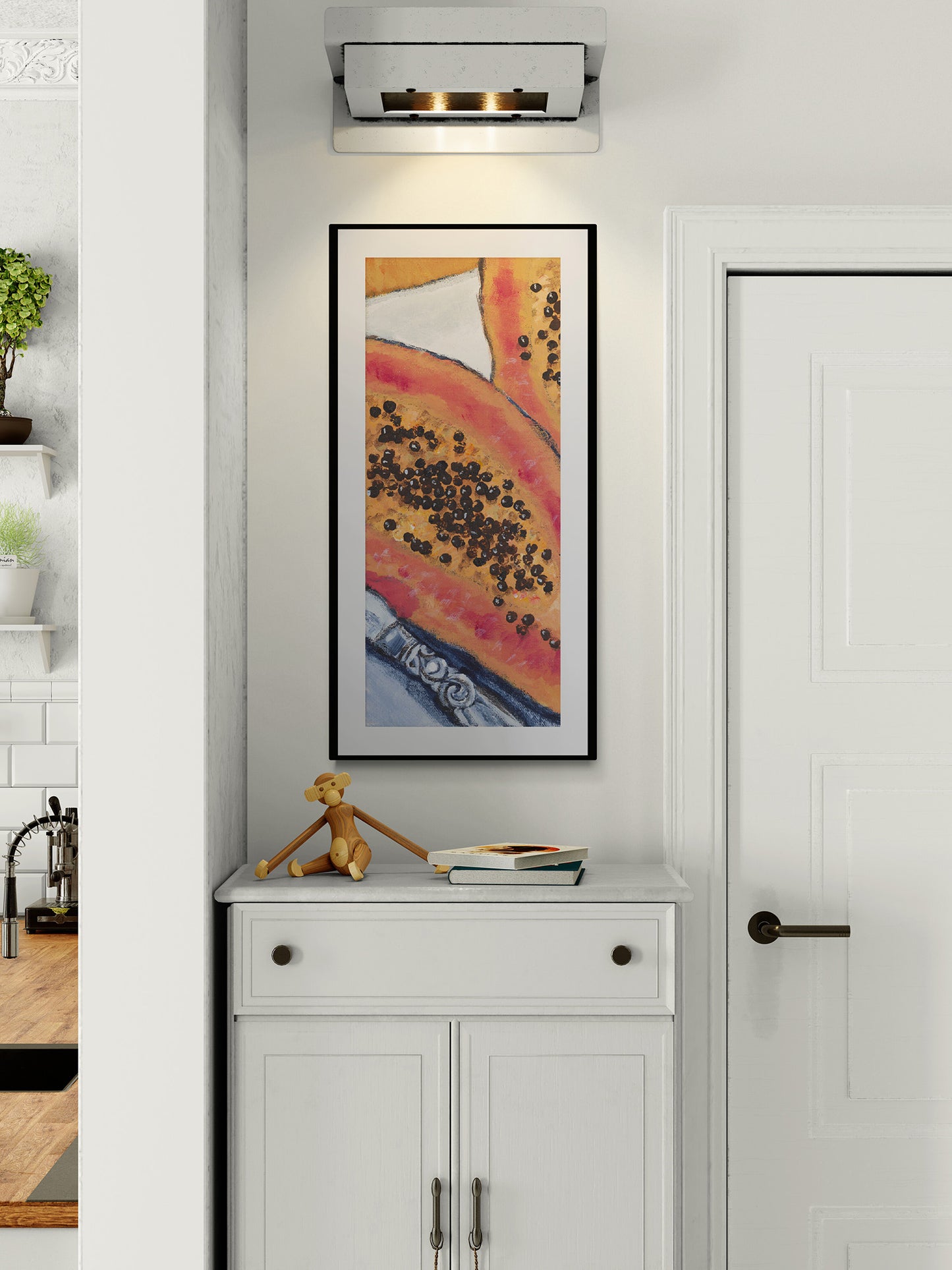 Framed Fine Art Print, White Mat - 14x28 16x33 19x40 inches | Papaya, FP3-1000-1105-L