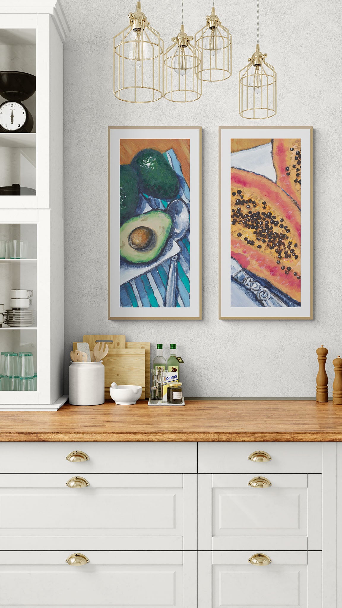 Framed Fine Art Print, White Mat - 14x28 16x33 19x40 inches | Papaya, FP3-1000-1105-L