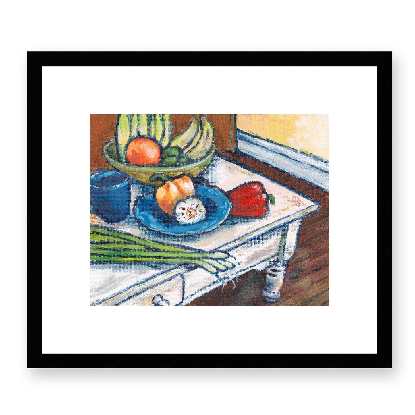 Framed Fine Art Print, White Mat - 14x12 inches | Still Life in Acrylic, FPH-1000-1101, Prints, Fine art, Black Frame, 36 x 30 cm, 14 x 12 inches