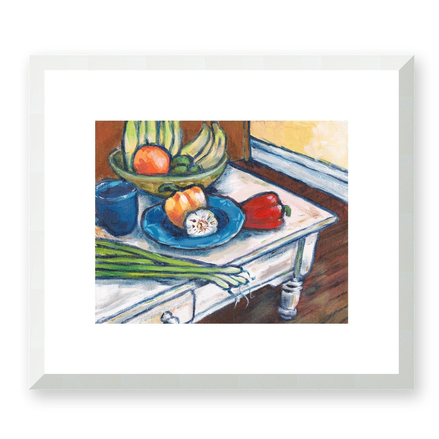 Framed Fine Art Print, White Mat - 14x12 inches | Still Life in Acrylic, FPH-1000-1101, Prints, Fine art, White Frame, 36 x 30 cm, 14 x 12 inches