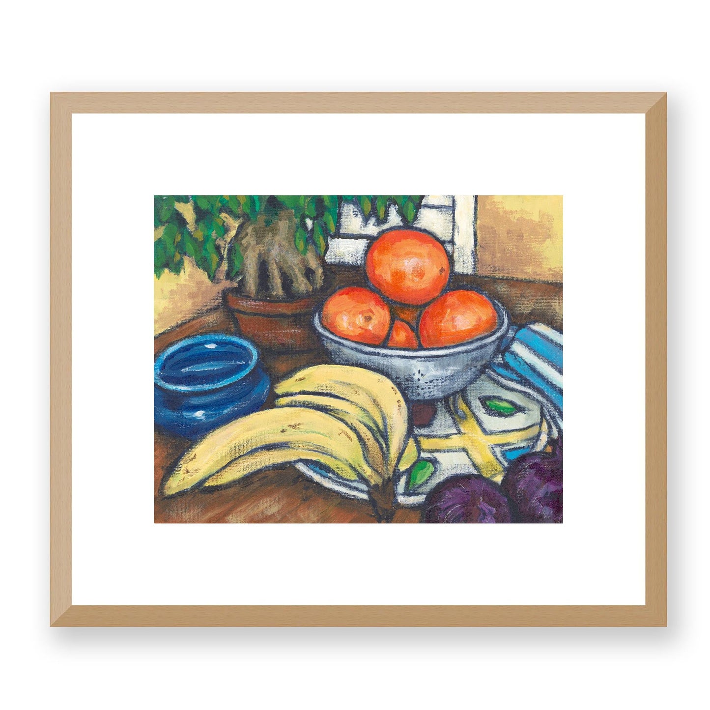 Framed Fine Art Print, White Mat - 14x12 inches | Still Life in Acrylic, FPH-1000-1102, Prints, Fine art, Natural Frame, 36 x 30 cm, 14 x 12 inches