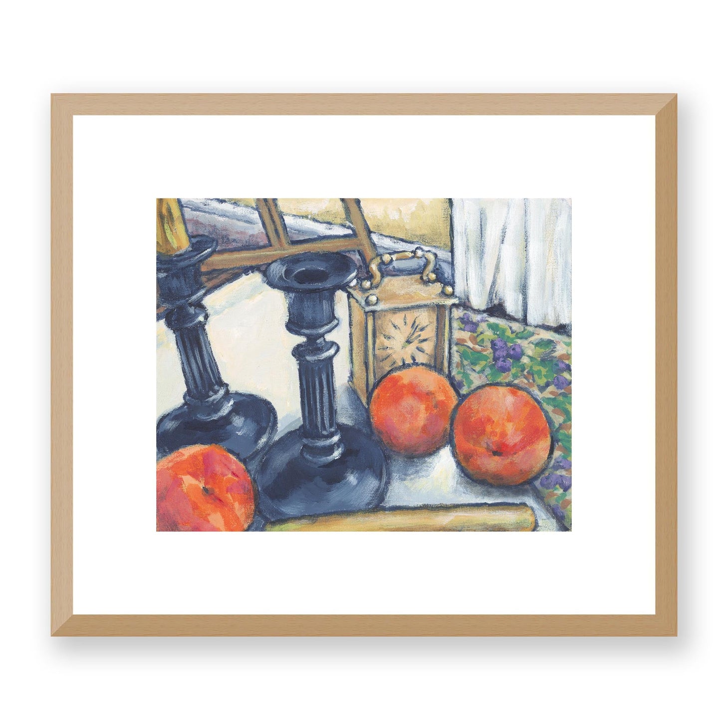 Framed Fine Art Print, White Mat - 14x12 inches | Still Life in Acrylic, FPH-1000-1103, Prints, Fine art, Natural Frame, 36 x 30 cm, 14 x 12 inches