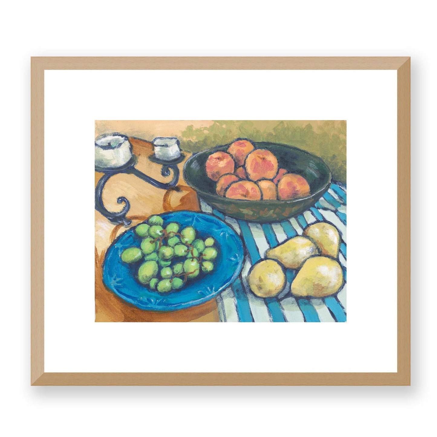 Framed Fine Art Print, White Mat - 14x12 inches | Still Life in Acrylic, FPH-1000-1104, Prints, Fine art, Natural Frame, 36 x 30 cm, 14 x 12 inches