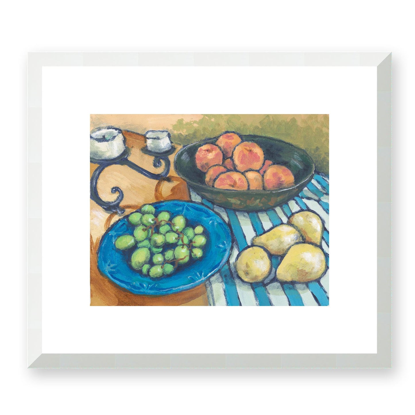 Framed Fine Art Print, White Mat - 14x12 inches | Still Life in Acrylic, FPH-1000-1104, Prints, Fine art, White Frame, 36 x 30 cm, 14 x 12 inches