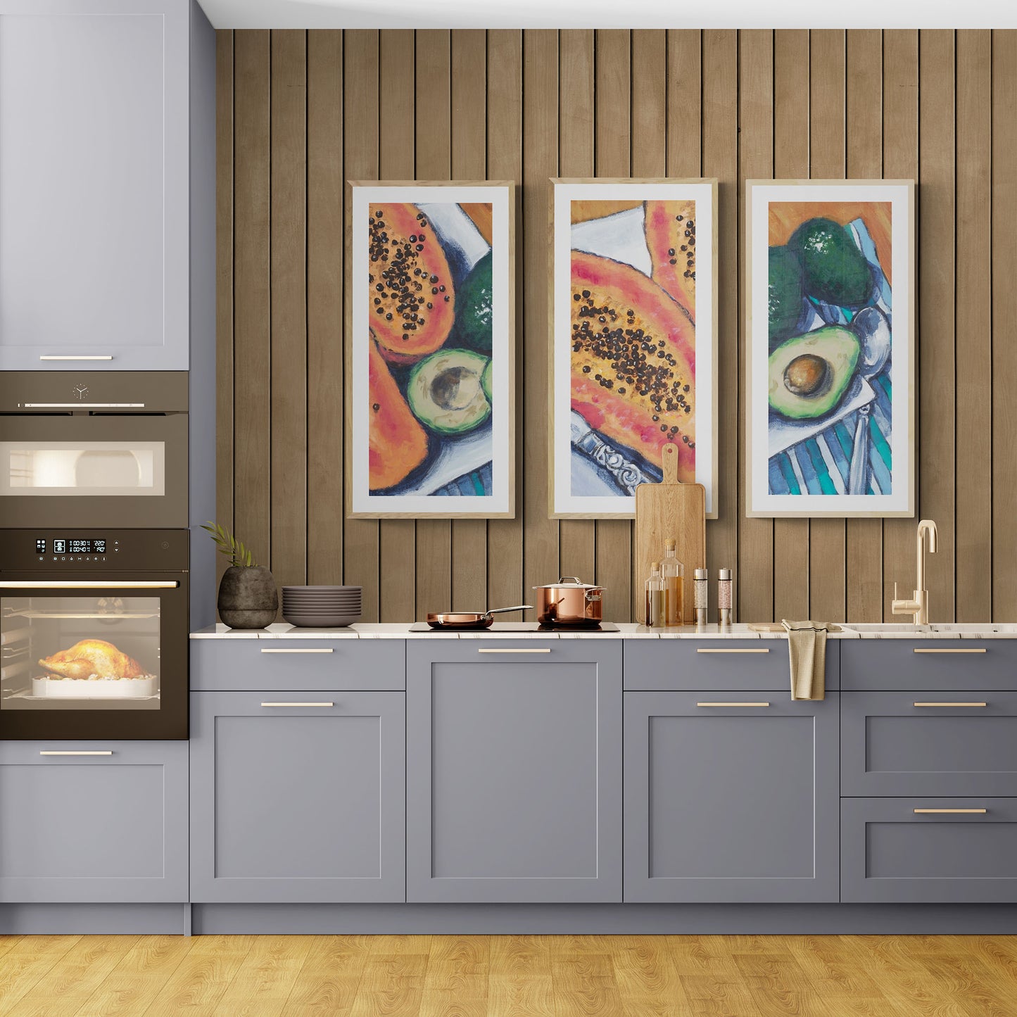 Framed Fine Art Print, White Mat - 14x28 16x33 19x40 inches | Papaya, FP3-1000-1105-L