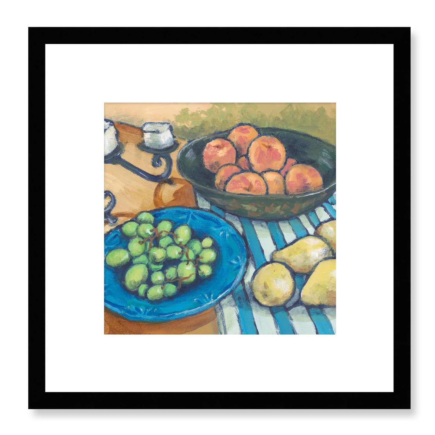 Framed Fine Art Print, White Mat - 12x12 inches | Still Life in Acrylic, FPS-1000-1103, Prints, Fine art, Black Frame, 30 x 30 cm ,12 x 12 inches