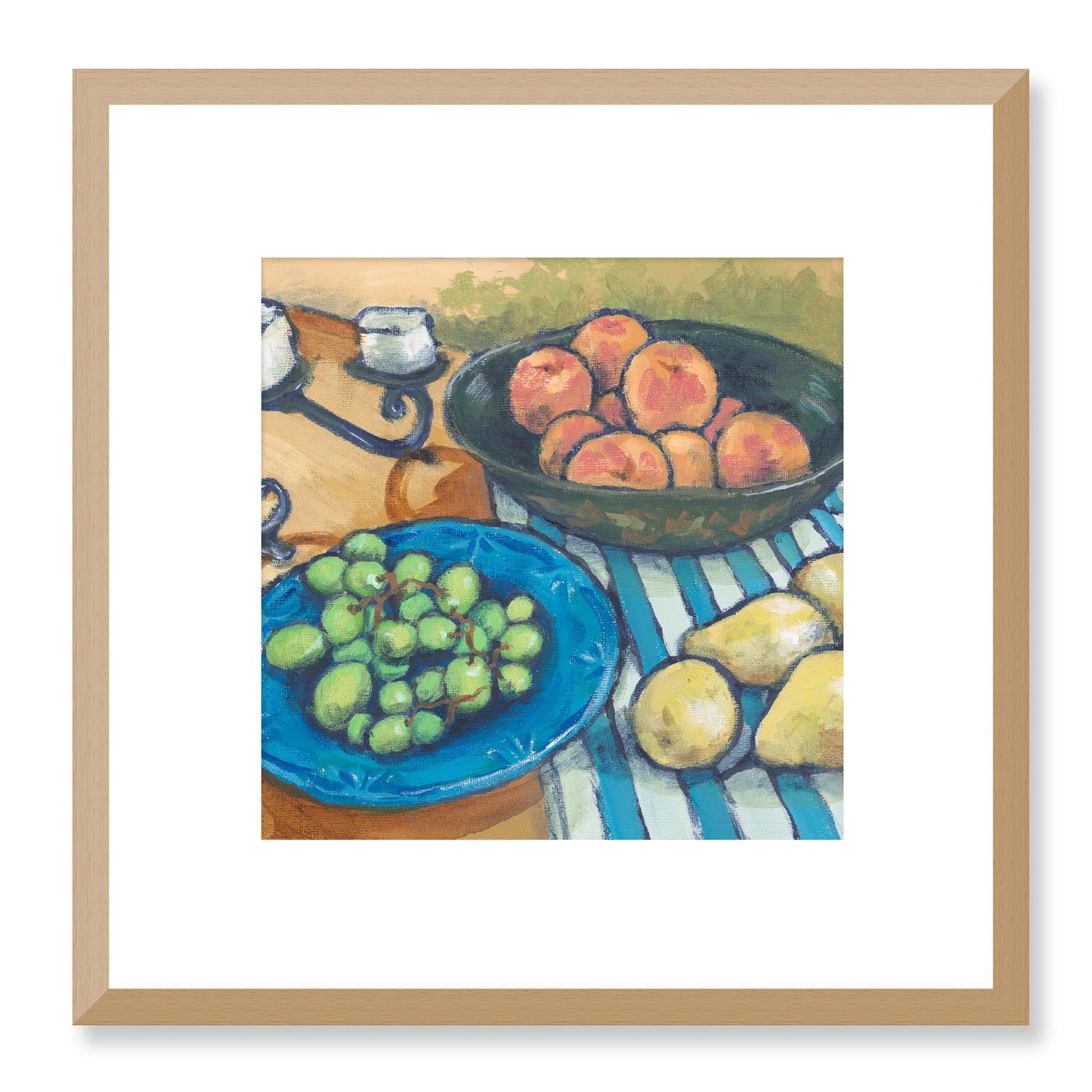 Framed Fine Art Print, White Mat - 12x12 inches | Still Life in Acrylic, FPS-1000-1103, Prints, Fine art, Natural Frame, 30 x 30 cm ,12 x 12 inches