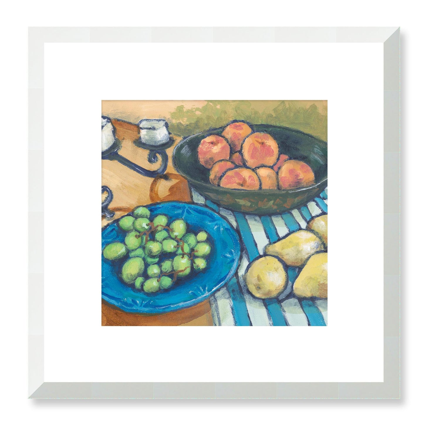 Framed Fine Art Print, White Mat - 12x12 inches | Still Life in Acrylic, FPS-1000-1103, Prints, Fine art, White Frame, 30 x 30 cm ,12 x 12 inches